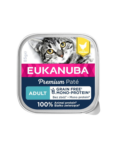 EUKANUBA Grain Free Adult Monoproteinová paštika kuřecí 85 g