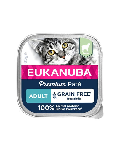 EUKANUBA Grain Free Adult paštika jehněčí 85 g