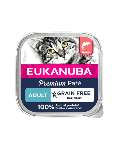 EUKANUBA Grain Free Adult paštika losos 85 g