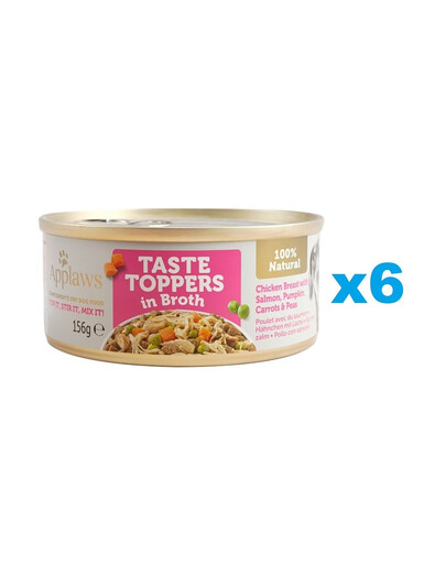 APPLAWS Taste Toppers Kuřecí prsa, losos a dýně ve vývaru 6x156 g