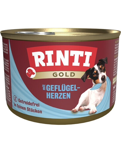 RINTI Gold Poultry hearts Mini s drůbežími srdíčky 185 g