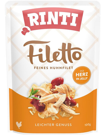 RINTI Filetto in Jelly Chicken&Poultry hearts drůbeží a kuřecí srdíčka v želé 100 g