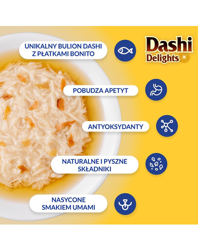INABA Cat Dashi Delights Kuřecí maso, tuňák a hřebenatky 70 g