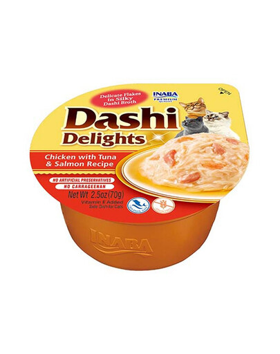 INABA Cat Dashi Delights Kuřecí maso, tuňák a losos 70 g