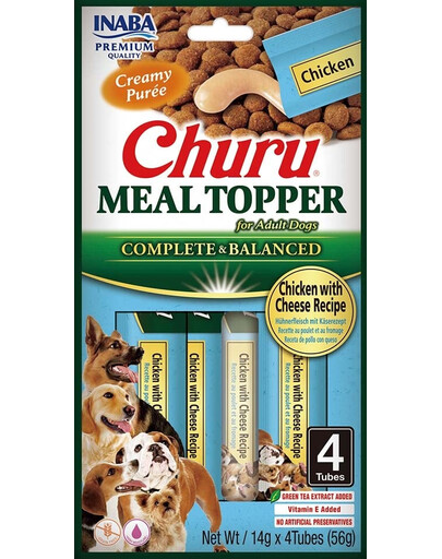 INABA Dog Meal Topper Chicken Cheese 4x14 g krémový doplněk pro psy s kuřecím masem a sýrem