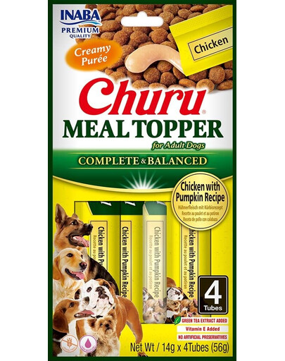INABA Dog Meal Topper Chicken Pumpkin 4x14 g krémový doplněk pro psy s kuřecím masem a dýní