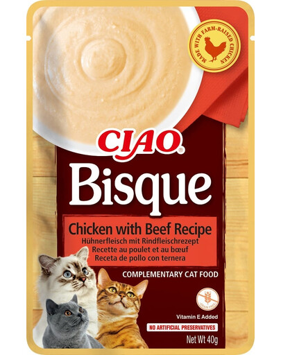 INABA CIAO Bisque Kuřecí a hovězí krémová polévka 40g