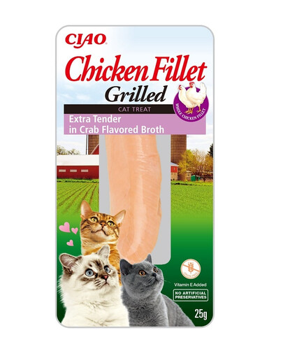 INABA CIAO Extra Tender Chicken fillet grilled v krabím vývaru 25 g