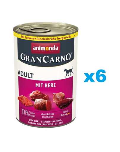 ANIMONDA GranCarno Hovězí maso a srdce pro dospělé psy 6x400g