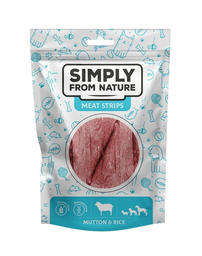 SIMPLY FROM NATURE Meat Strips Skopové s rýží pro psy 3x80 g