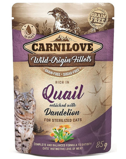 CARNILOVE Cat Pouch Quail with Dandelion Sterilized 85g