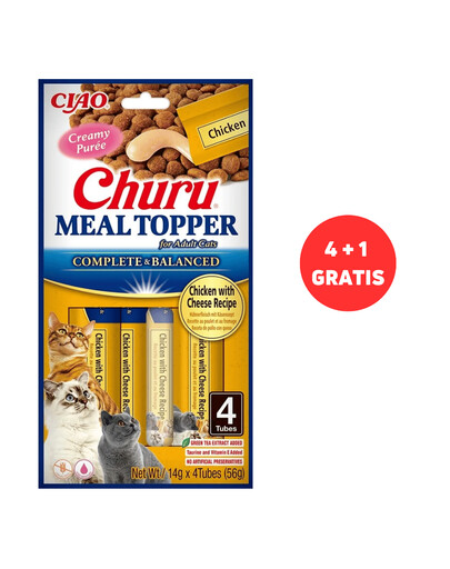 INABA Meal Topper Chicken Cheese 4 x 4x14 g  + 1 ZDARMA