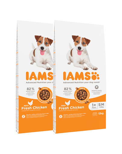 Levně IAMS ProActive Health Adult Small & Medium Breed Chicken 2 x 12 kg