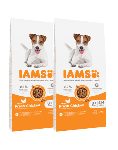 Levně IAMS ProActive Health Mature & Senior All breeds Chicken 2 x 12 kg