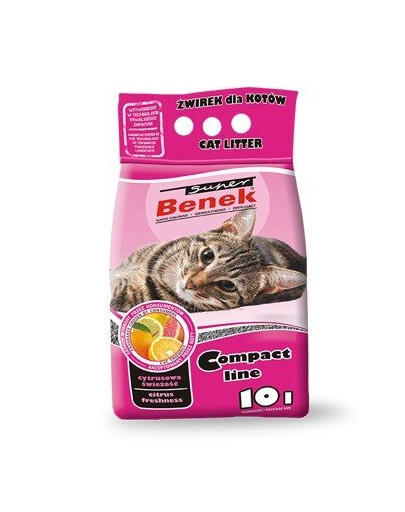 BENEK Super Compact Bentonitové stelivo Citrusová Svěžest 10L