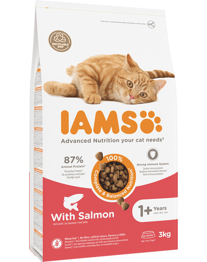 Levně IAMS Cat Adult All Breeds Salmon 3 kg