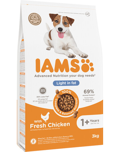 Levně IAMS ProActive Health Adult Light in Fat for Sterilsed/Overweight dogs Chicken 3 kg