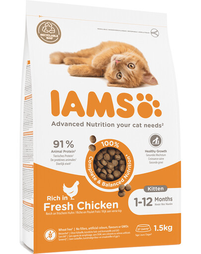 Levně IAMS for Vitality Kitten Chicken 1,5 kg