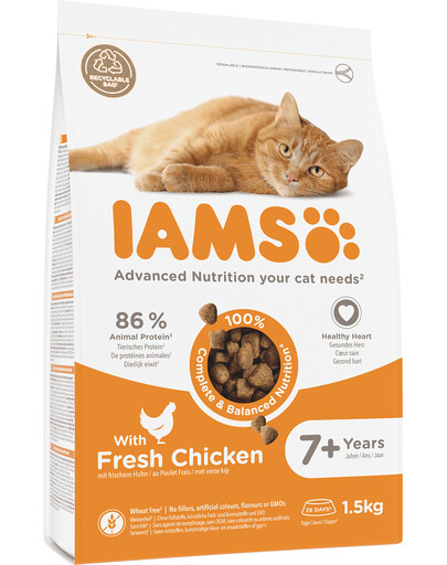 Levně IAMS For Vitality Cat Senior Chicken 1.5 kg