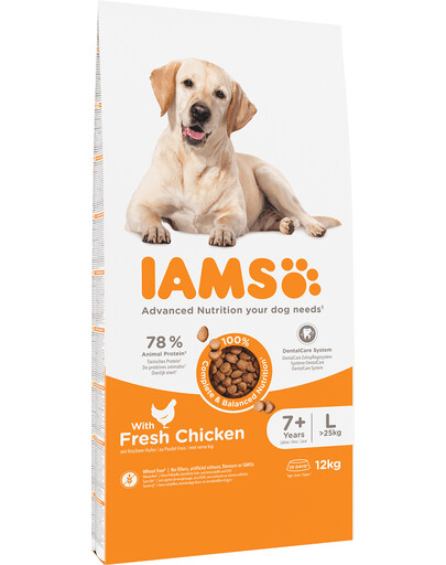 Levně IAMS For Vitality Dog Senior Large Chicken 12 kg