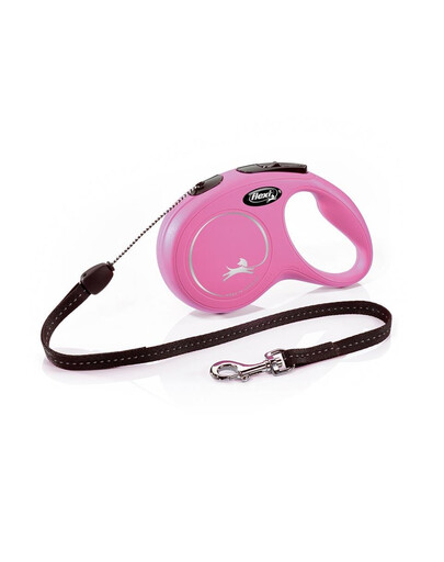 FLEXI Vodítko New Classic lanko 8 m. růžové. do 12 kg