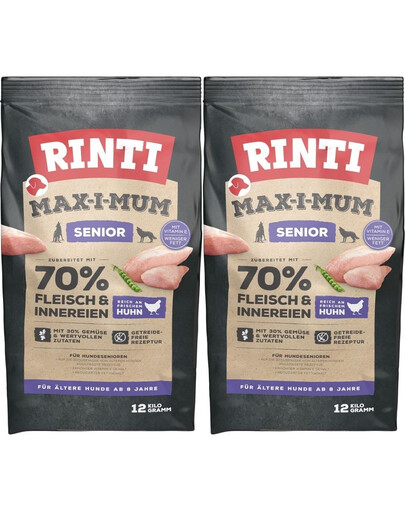 RINTI MAX-I-MUM RINTI MAX-I-MUM Senior drůbeží maso 2 x 12 kg