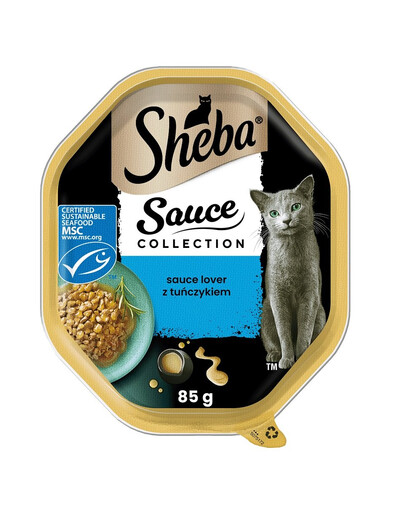SHEBA Sauce Collection tác 85 g kousků v tuňákové omáčce