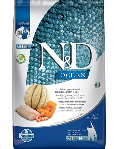 N&D Ocean Cat Kitten Cod & Shrimp&Pumpkin&Melon 5 kg