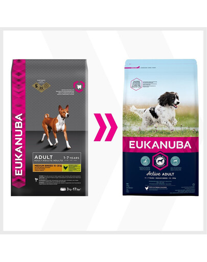 EUKANUBA Adult Medium Breeds Chicken bohatá na čerstvé kuřecí 3 kg
