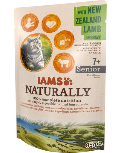 IAMS Naturally Senior Jehněčí v omáčce 85g