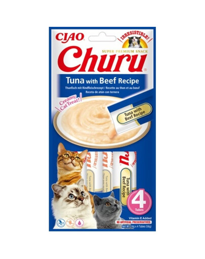 INABA Churu Tuna with beef recipe 4x14g s tuňákem a hovězím masem