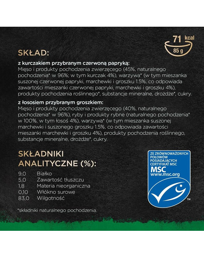 SHEBA Nature's Collection Mix Příchutě v omáčce 8x85g s kuřecím masem na paprikách a lososem s hráškem