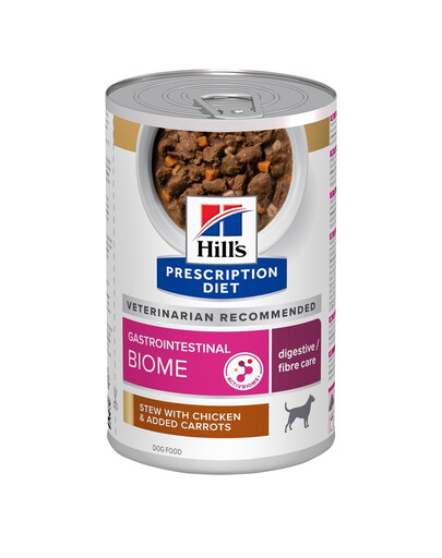 HILL'S Prescription Diet Canine Gastrointestinal Biome Digestive Care Stew s kuřecím masem a mrkví 354 g konzervy