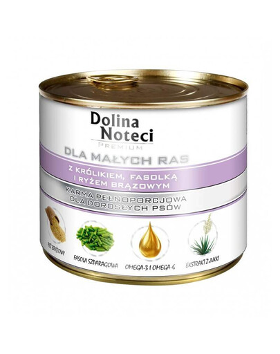 DOLINA NOTECI Premium s králíkem, fazolemi a hnědou rýží 185g