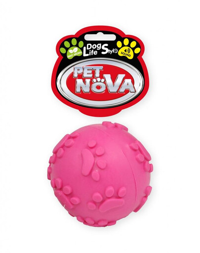 PET NOVA DOG LIFE STYLE 6cm růžový míček s rolničkou