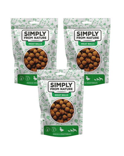 SIMPLY FROM NATURE Meat Balls Kulki s kachnou a zeleninou pro psy 3x80 g