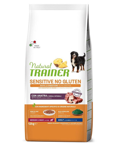 TRAINER Natural Sensitive No Gluten Medium Maxi Adult s kachnou 12 kg