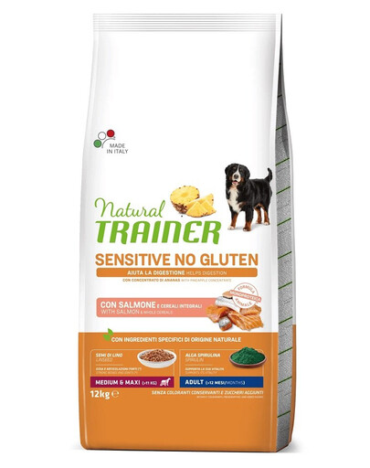 TRAINER Natural Sensitive No Gluten Medium Maxi Adult s lososem 12 kg