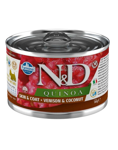 FARMINA N&D Quinoa Dog Venison, kokos 140 g jelen s kokosem pro posílení kůže a srsti