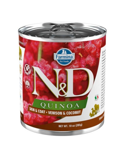 FARMINA N&D Quinoa Dog Venison, kokos 285 g jelen s kokosem pro posílení kůže a srsti