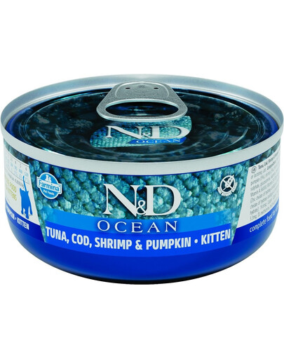 FARMINA N&D Ocean Cat Kitten Tuňák, treska, krevety, dýně 70 g