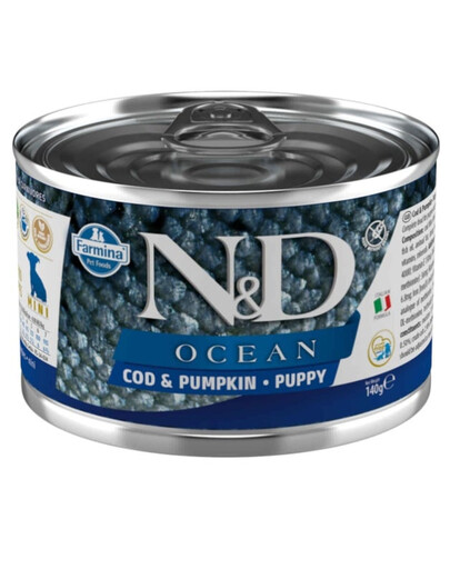 FARMINA N&D Ocean Dog Puppy Treska, dýně 140 g treska a dýně pro štěňata