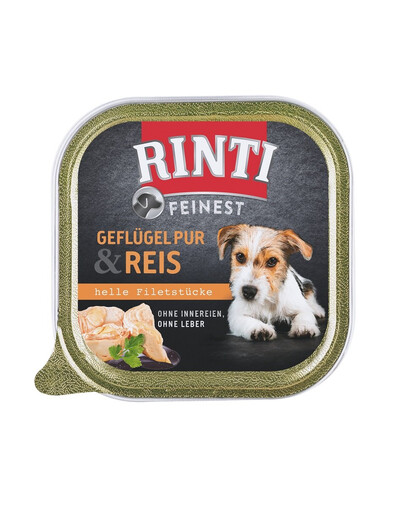 Levně RINTI Feinest Poultry Pure&Rice 48x150 g