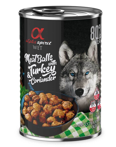 Levně ALPHA SPIRIT Masové kuličky s krůtím masem a koriandrem 400g