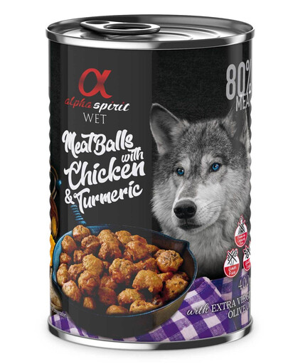 Levně ALPHA SPIRIT Masové kuličky Kuře a kurkuma 400g