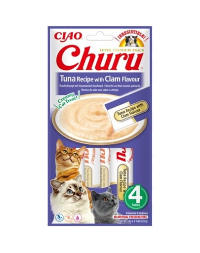 INABA Churu Tuna with clam flavour 4x14g s tuňákem a škeblemi