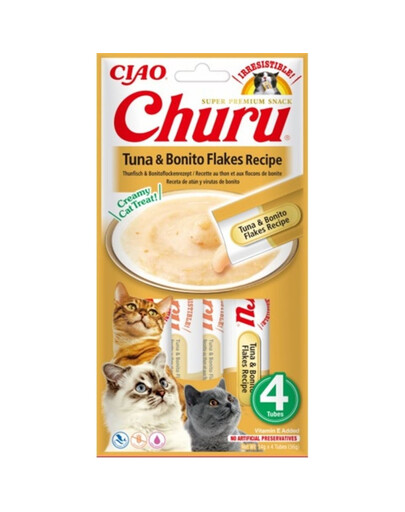 INABA Churu Tuna with bonito flakes 4x14g s tuňákem a vločkami