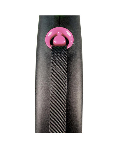 FLEXI Samonavíjecí vodítko Black Design S páska 5 m růžové