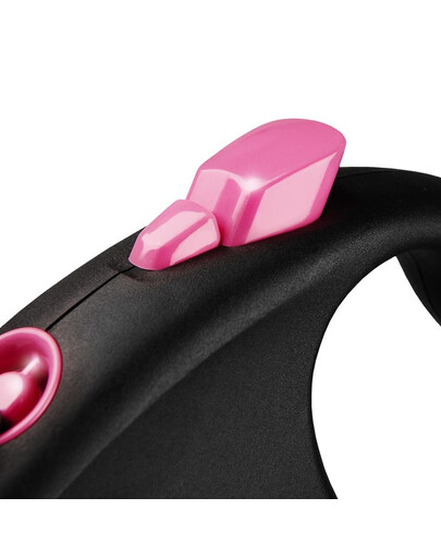 FLEXI Samonavíjecí vodítko Black Design S páska 5 m růžové