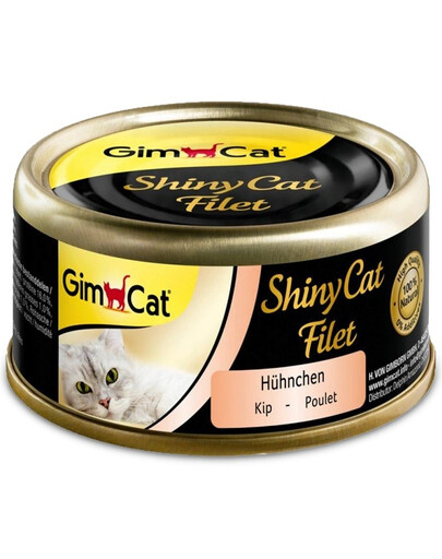GIMCAT Shiny Cat Filet Chicken in Bulion 70 g vlhké krmivo s kuřecím masem ve vývaru